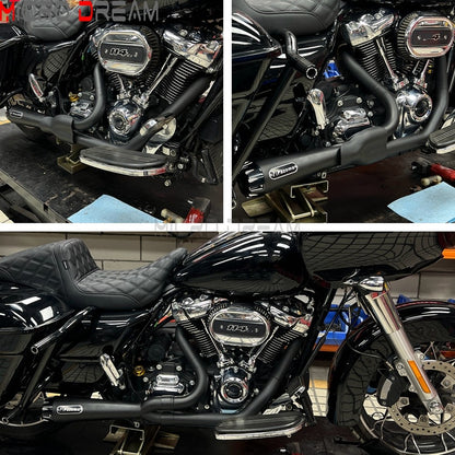 2 into 1 Motorcycle Engine System Pipe Slip on Exhaust Mufflers For Harley Street Glide ST FLHXST EFI FLHX Special FLHXS 2017-25