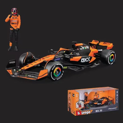 2025 Nova Chegada Bburago 1:24 MCL38 Mônaco MCL38 Mclaren 4# Lando Norris 81# Oscar Piastri Liga Modelo de Carro em Miniatura Fundido Brinquedo