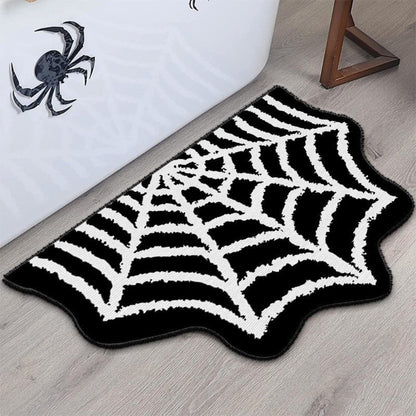 Trendy Crystal Velvet Halloween Door Mat Ghost Pumpkin Absorbent Floor Mat Wear-resistant Non-slip Ghost Rug for Halloween