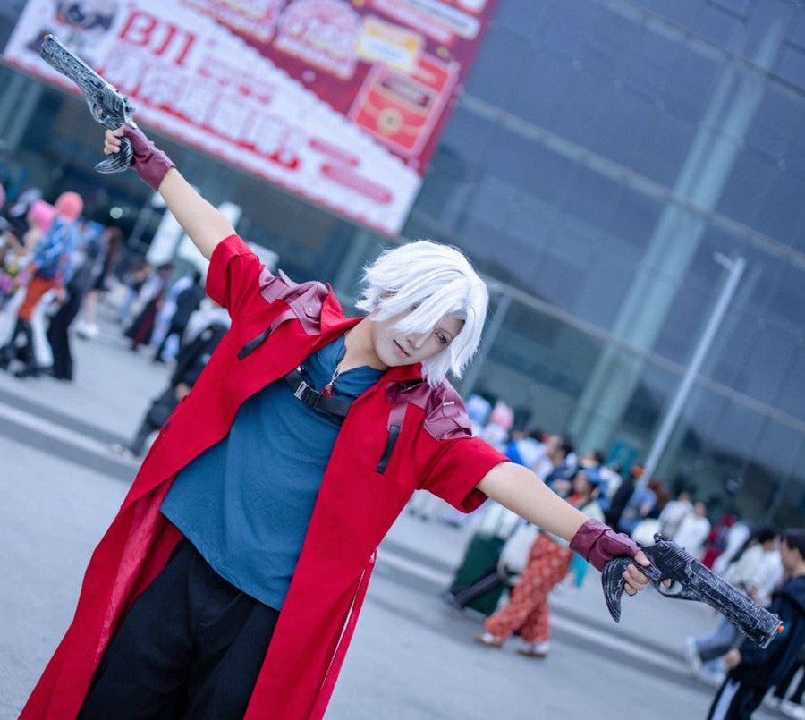 Devil May Cry 5 Dante Cosplay Costume Game DMC 5 Dante Wig Windbreaker Gloves Top Pants Disguise Suits Party Fantasia Outfits