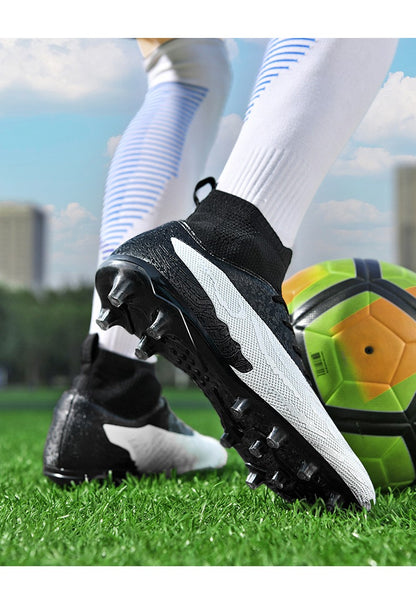 New Men Sport Soccer Shoes Training Boys Football Boots Outdoor Adult Long Spikes Non Slip Cleats Breathable Match Comfortable