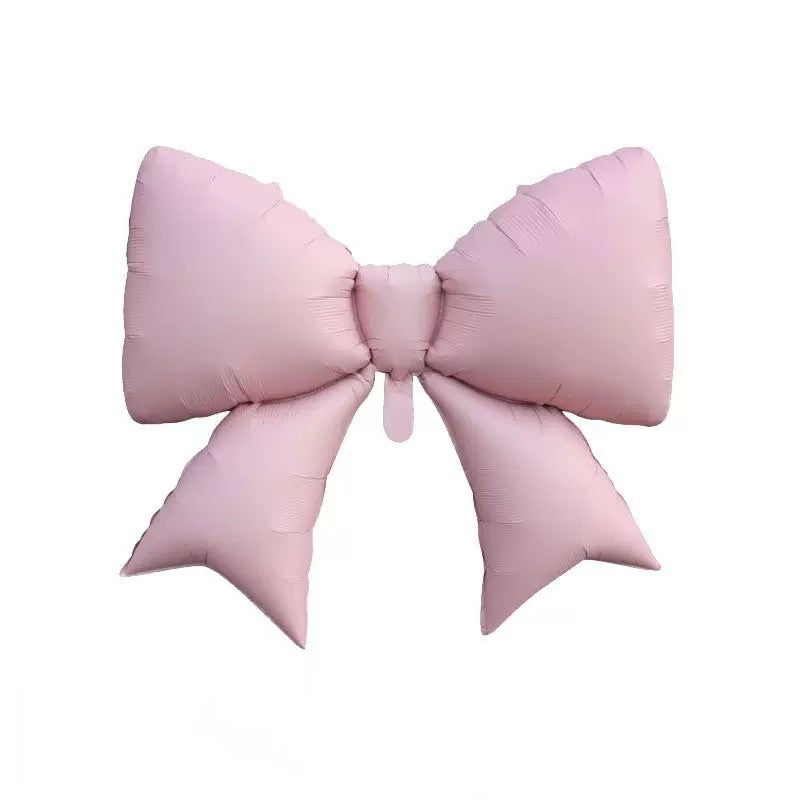 Large matte bow aluminum foil balloon 21 inches Small blue pink monochrome bow Children's birthday party decoration can be hung