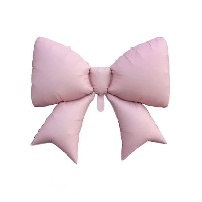 Large matte bow aluminum foil balloon 21 inches Small blue pink monochrome bow Children's birthday party decoration can be hung