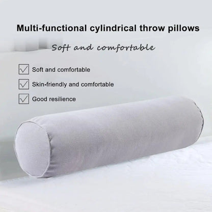 1PC Removable Cylindrical Soft Long Pillow Neck Bolster Pillow Roll Headrest Corduroy Comfortable Pillow Case Cushion with Cover