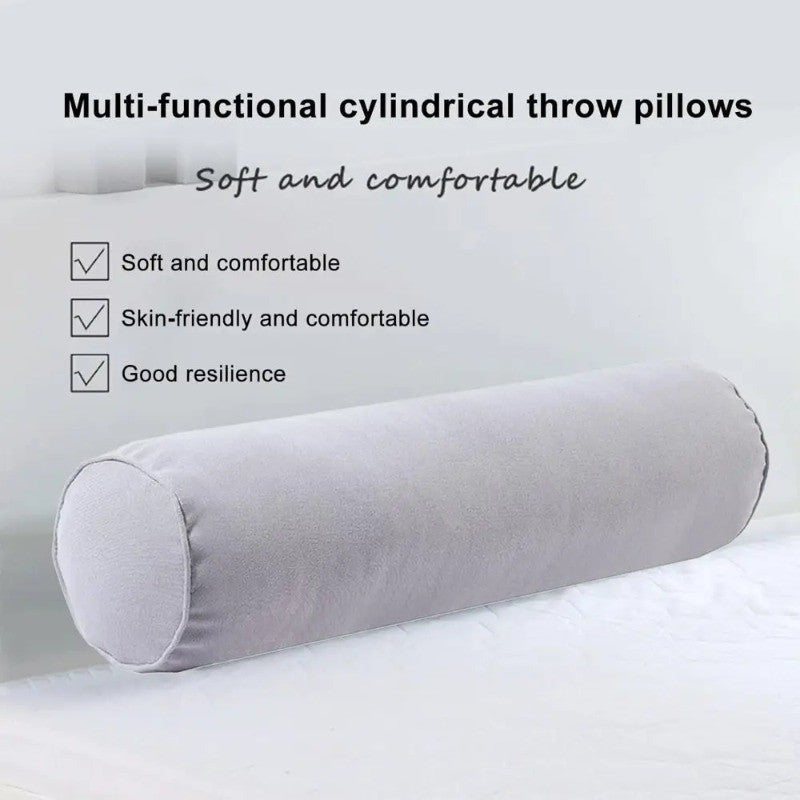 1PC Removable Cylindrical Soft Long Pillow Neck Bolster Pillow Roll Headrest Corduroy Comfortable Pillow Case Cushion with Cover