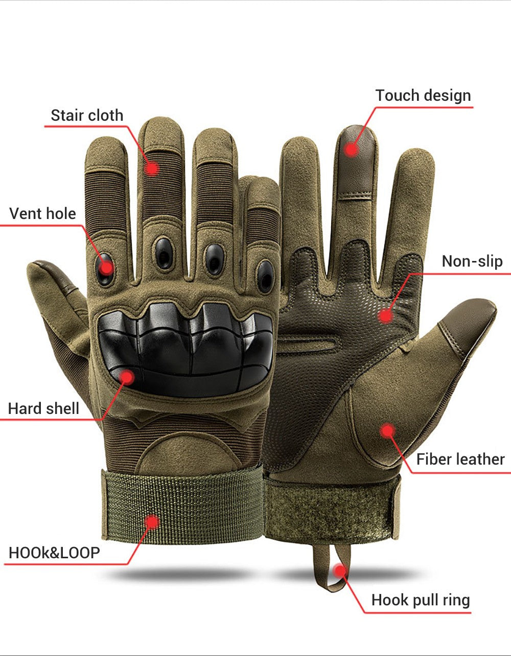 Luva de moto masculina com tela sensível ao toque, para motociclismo e motocross, proteção de dedo inteiro, Luvas Moto Preto