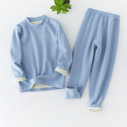 Kids Pajama Sets Autumn Winter Thermal Underwear Suit Girls Boys Cotton Outfits 3-14 Years Teens Clothes No Trace Warm Sleepwear