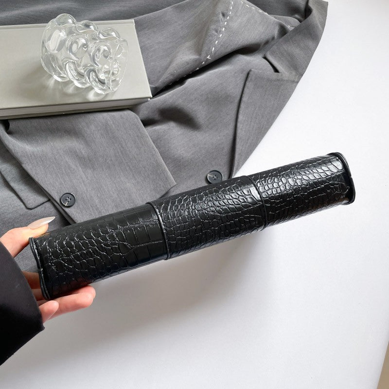 Women Crocodile Pattern PU Leather Clutch Purse Metal Grip Handle Tote Handbag Trendy Evening Bags Chic Black Envelope Party Bag