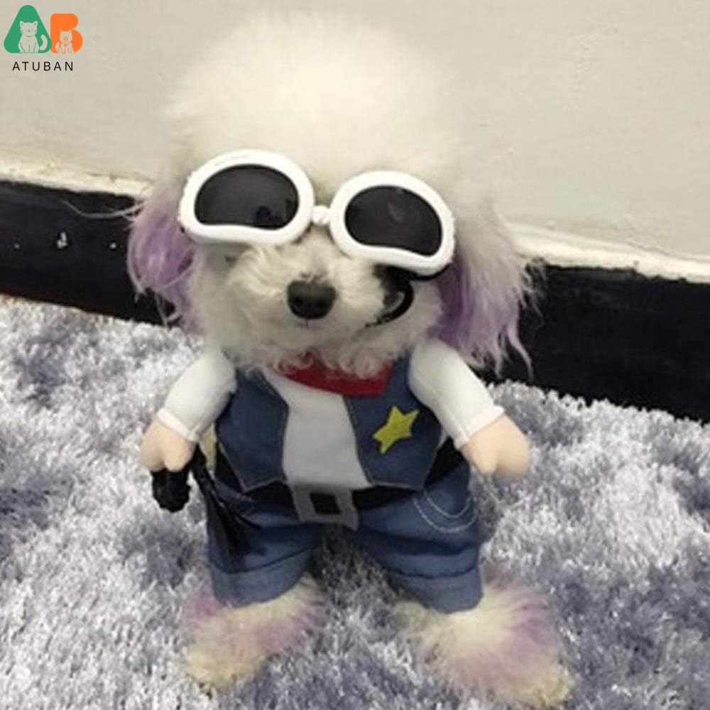 Fantasias de Halloween para Cães e Gatos, Uniforme de Cowboy do Oeste com Chapéu, Roupa Engraçada de Cowboy para Pets, Fantasia Engraçada para Gatos e Cães Pequenos
