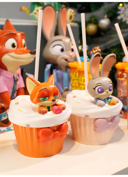 Copo de Água Original em Formato Disney Zootopia 2 Nick Judy Copos Estilizados de Desenho Animado com Alça Transversal Presentes Kawaii de Aniversário para Meninas e Meninos