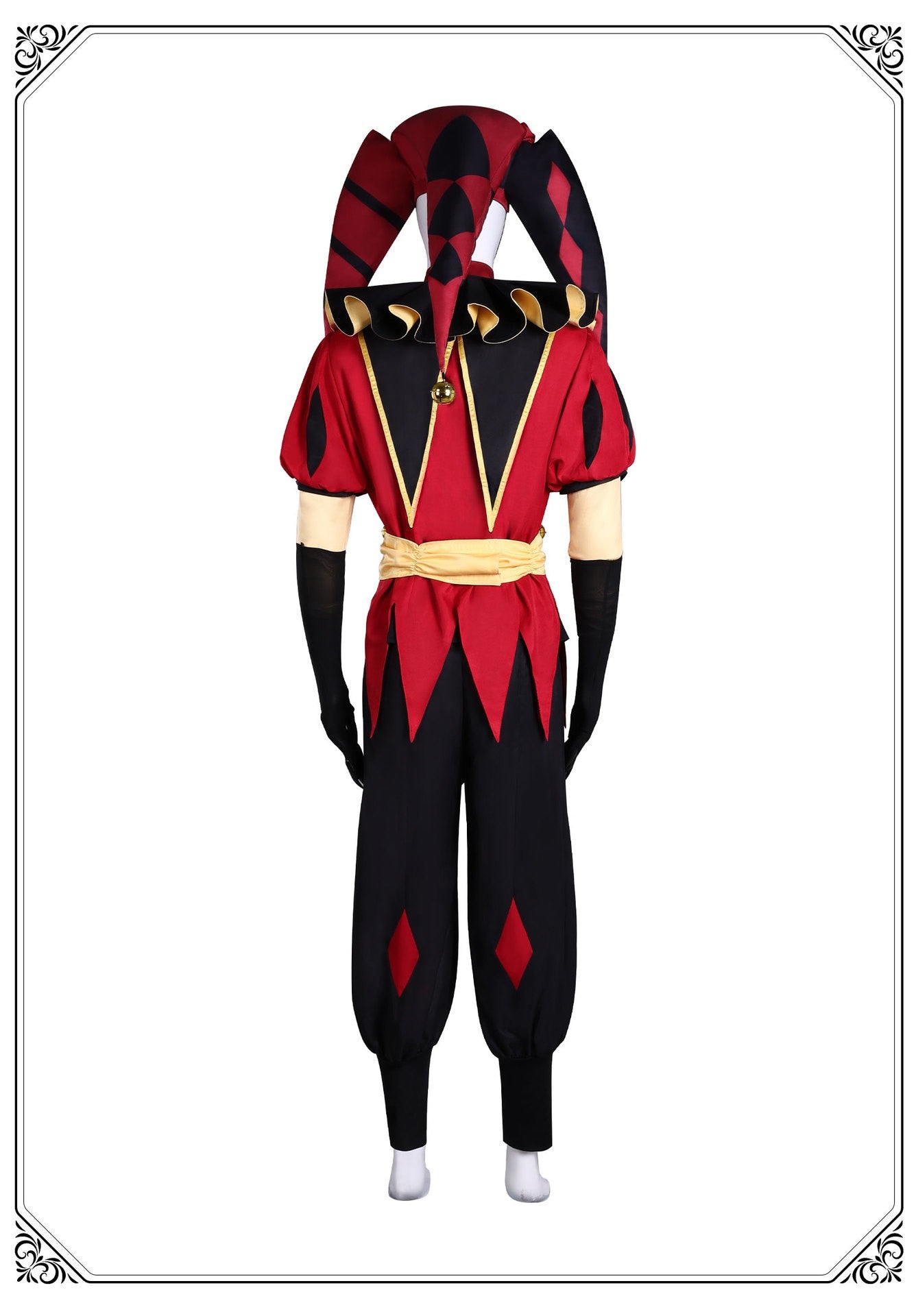 Game The Freak Circus Cosplay Costume Pierrot Jester Harlequin Cosplay Adult Clown Joker Mask Uniform Halloween Carnival Outfits