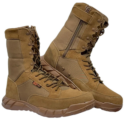 Botas Táticas Leves Masculinas de Combate, Anticolisão, de Treinamento, com Cadarço, Impermeáveis, para Caminhada ao Ar Livre, Calçado Respirável