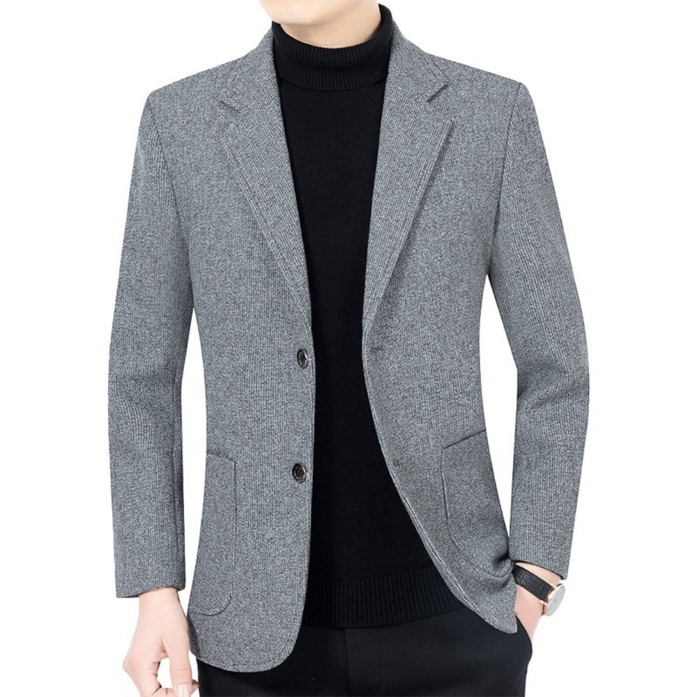 2025 Spring/ Autumn New Men's Blazer - Business Casual Single Suit Jacket for Middle-Aged Gentlemen