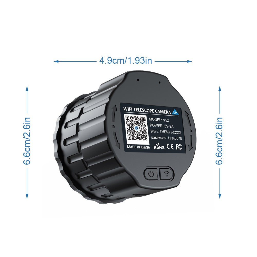 Novo Microscópio V12 Wifi HD Câmera Ocular Eletrônica 2K 4 Milhões Ocular Óptica para Lunetas de 25mm-50mm Telescópio para Observação de Pássaros
