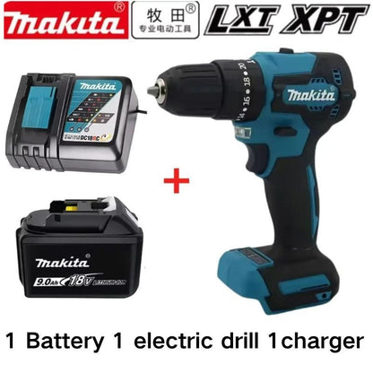 Bateria recarregável 100% original Makita 18V 5.0Ah 6.0Ah 9.0Ah, para ferramentas elétricas Makita Bateria+carregador+furadeira elétrica