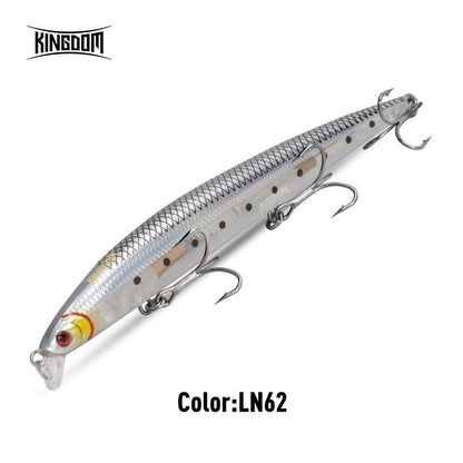 Kingdom Long Casting Fishing Lure 14.5g 19g 29g Floating Slow Sinking Minnow Wobbler Artificial Hard Bait Jerkbaits Seabass Pike