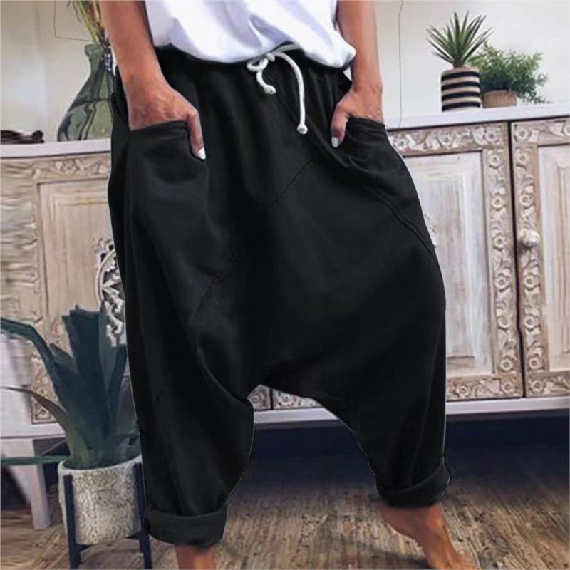 Women's Casual Harem Crotch Pants, Fashionable Lace-up Harem Pants, Women Trousers, Oversized Hip-hop Streetwear Woman