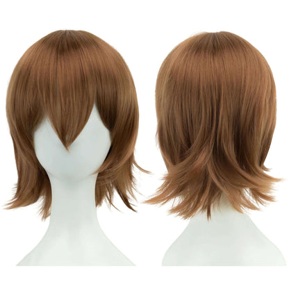 Synthetic Unisex 12 Inches Short Cosplay Hair Party BOB Wigs with Bangs Pink Blonde Orange Halloween Costume Lolita Wig