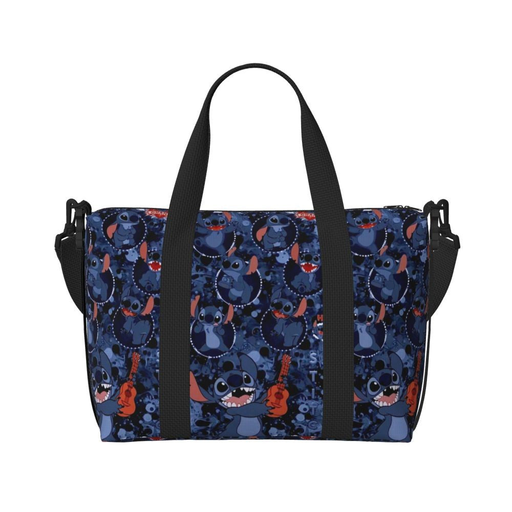 Custom Large SLilo And Stitch Cartoon Tote Bag Women Anime Shopping Shoulder Beach Gym Travel Bag