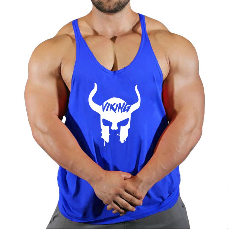 Skull Strong Print Clothing Bodybuilding Cotton Gym Tank Tops Men Sleeveless Und