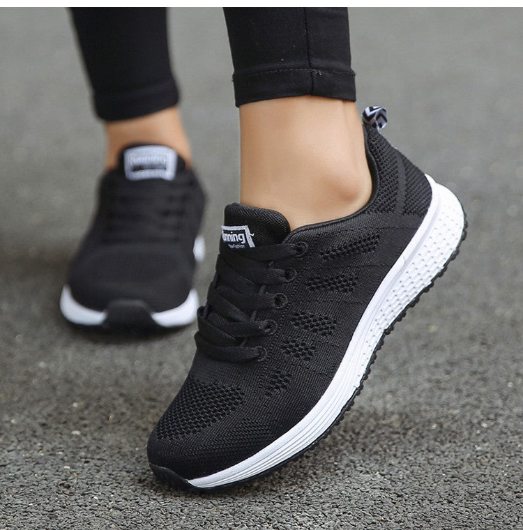 Women's Sneaker 2025 New Fashion Breathable Trainers Comfortable Sneakers Mesh Fabric Lace Up Women's Tennis Shoes For Women