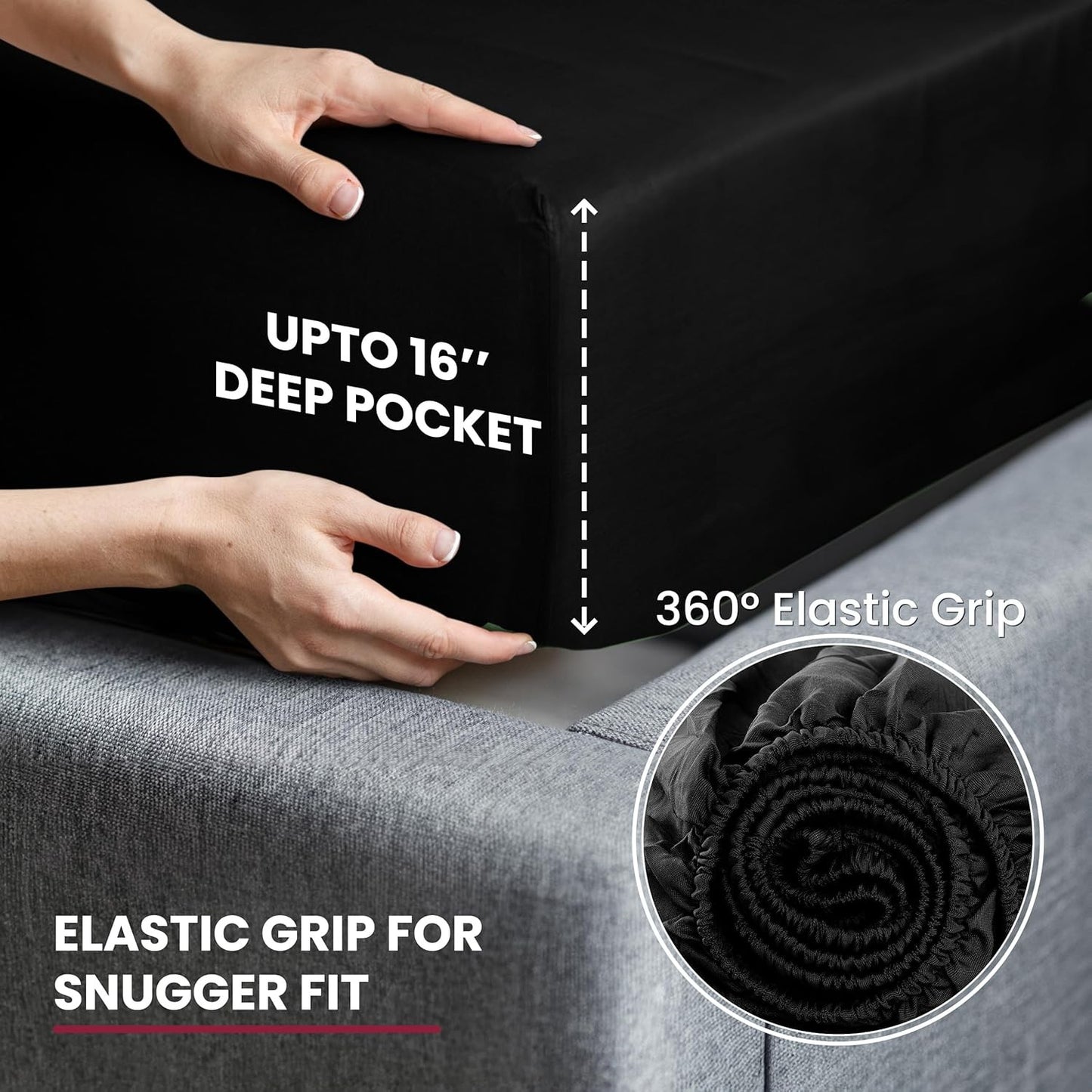 Lux Decor Bedsheet Set, Rayon Derived from Bamboo, Breathable & Soft, Hotel Luxury Silky Bedding