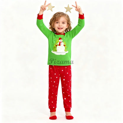 100 Cotton Girls Christmas Pajamas Sets Kids Pyjamas Penguin Snowman Pijama Xmas Homewear Baby Sleepwear Children Nightwear Pjs