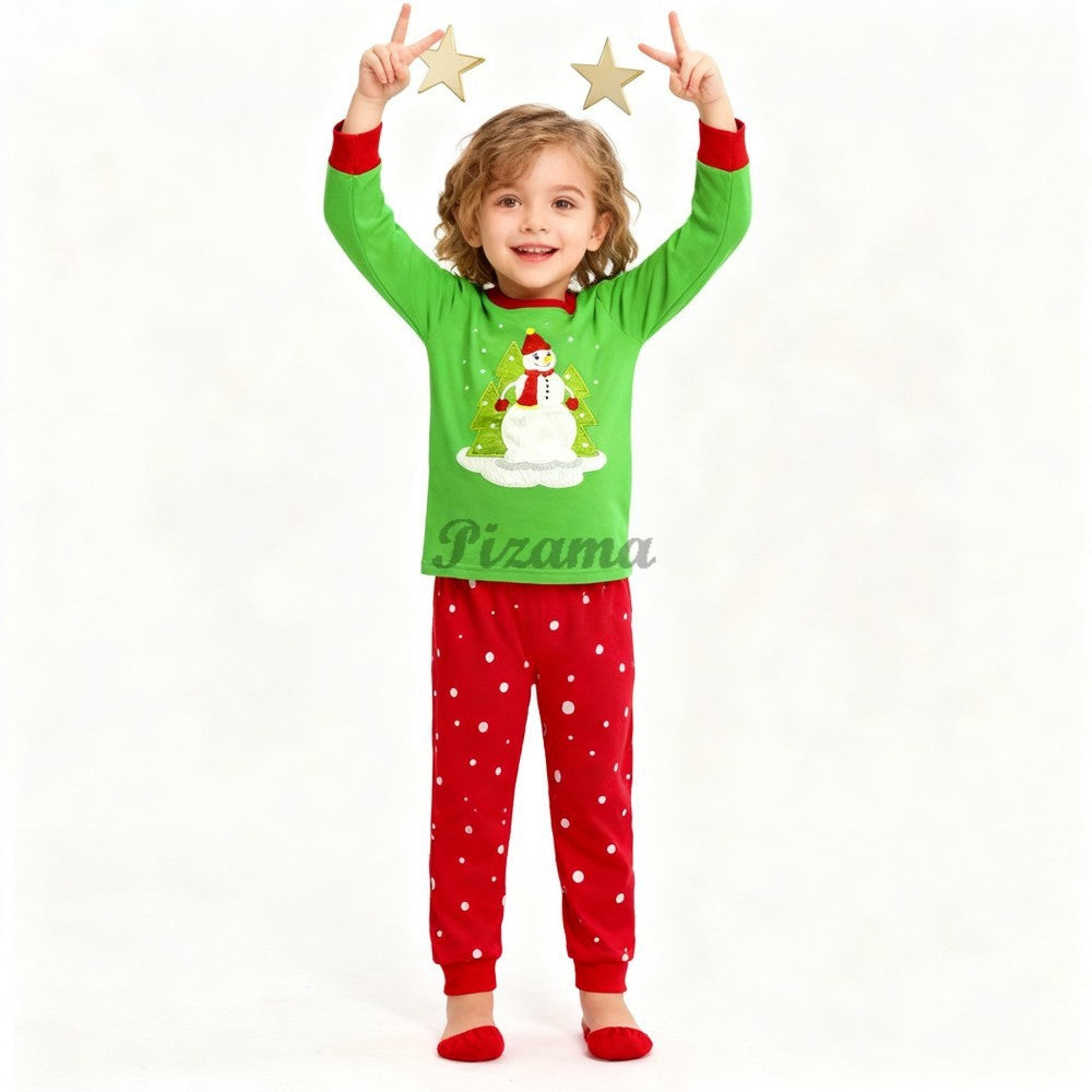 100 Cotton Girls Christmas Pajamas Sets Kids Pyjamas Penguin Snowman Pijama Xmas Homewear Baby Sleepwear Children Nightwear Pjs