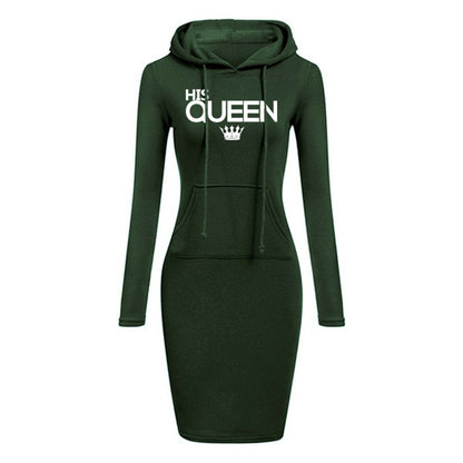 Daily Women's Dresses Simple Women's Dresses Hooded Athletic Casual Knee Dress Hoodie Pockets Slim Fit Hot Fashion