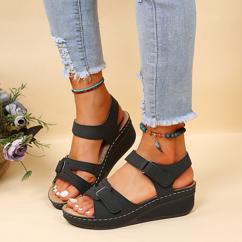 New Summer Trend Women Sandals Soft Bottom Wedge Heels Sandals Women Platform Sandalias Mujer Elegant Wedges Shoes for Women