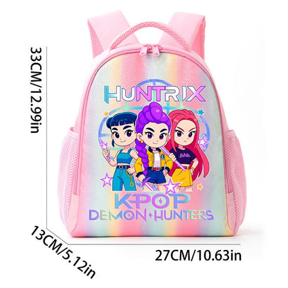 Mochila de Caçadores de Demônios KPop Estampa de Desenho Animado Anime Bolsas de Ombro para Estudantes Organizador de Papelaria Grande Capacidade Presentes de Volta às Aulas