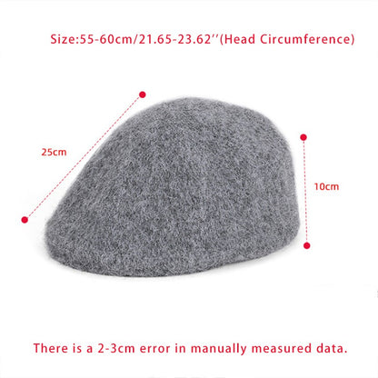 Autumn British Style Beret Hat Lady Vintage Flat Cap Winter Keep Warm Knitted Hat All-match Peaked Cap Forward Hat Wholesale