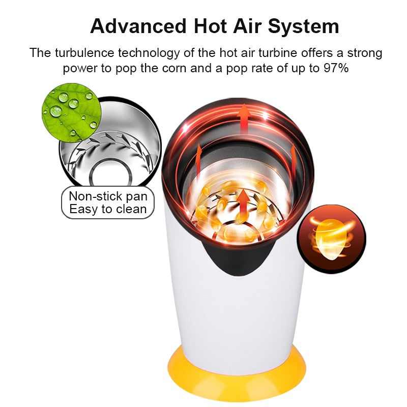 Homemade Mini Popcorn Machine Fully Automatic Small Electric Children's DIY Popcorn Machine 1200W For Home Kitchen EU Plug