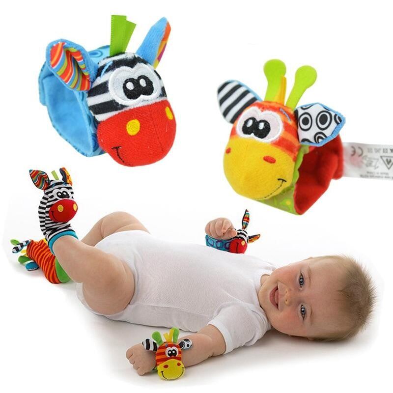 CONJUNTO DE 2 CHOCALHOS DE BEBÊ Brinquedos De Pelúcia Fofos Chocalhos De Pulso Meias De Pés Para Bebês De 0 a 12 Meses Menino Menina Presente Para Recém-Nascido