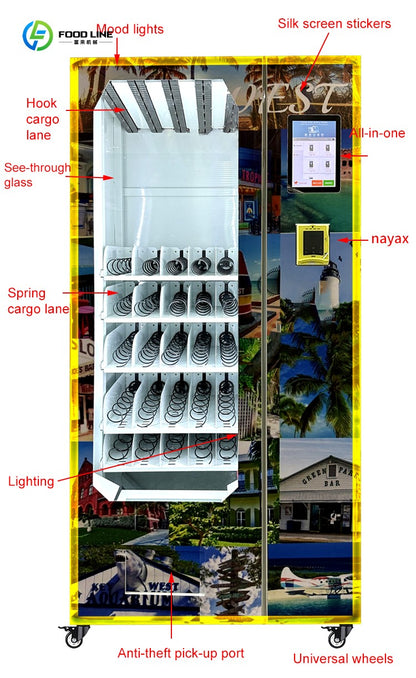 Customized Wrap Small Snack and Lash Vending Machine Features SDK Function and Credit Card Payment System