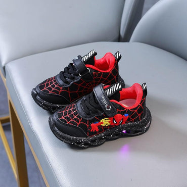 Popular Design Led Lighting Shoes Spring/autumn Baby Boys Sports Casual Shoes Fashion New Style Spider Man Children's Sneakers
