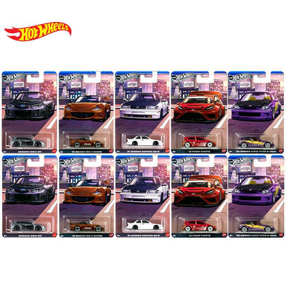 Hot Wheels Original Silver Series Compact Kings Set Fiesta Civic Subaru Miata Sentra 1/64 Scale Die-Cast Model Cars GDG44 Gifts