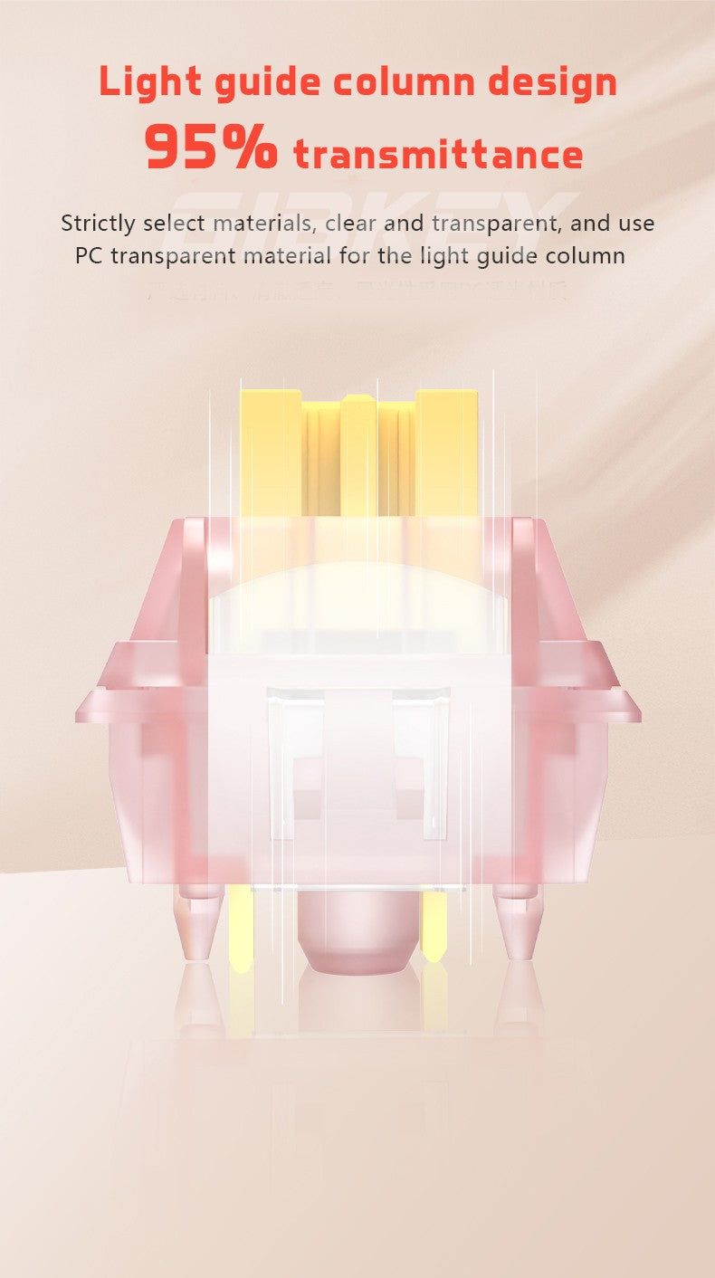 Switch Outemu Silent Peach V3 Lubrificado Mute Lemon V3 Switches Teclado Mecânico Linear Tátil 5 Pinos Hot swap Pré-lubrificado PA66 POM