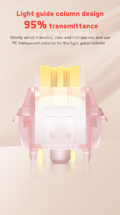 Switch Outemu Silent Peach V3 Lubrificado Mute Lemon V3 Switches Teclado Mecânico Linear Tátil 5 Pinos Hot swap Pré-lubrificado PA66 POM