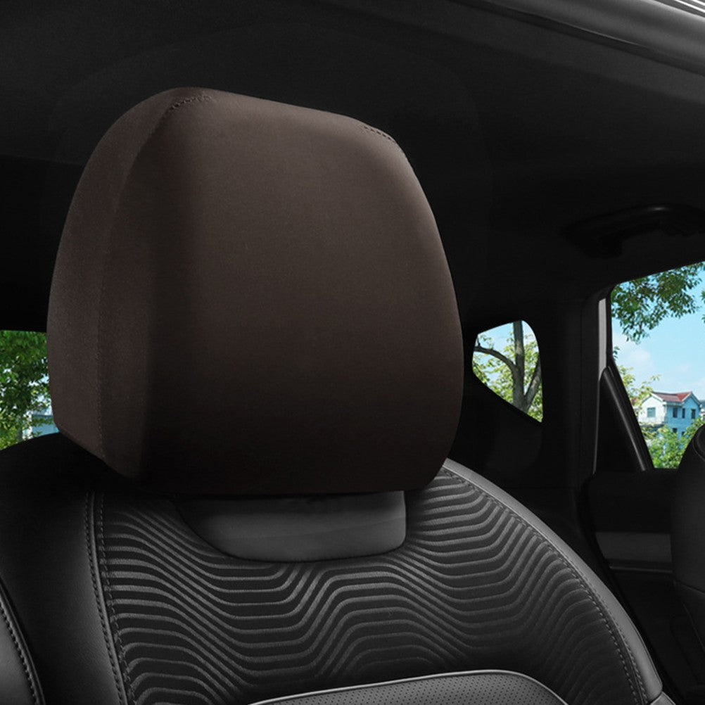1Pcs Black Premium Cloth Headrest Cover For Car, Truck, SUV, Auto Universal Fit Interior Decorative Parts