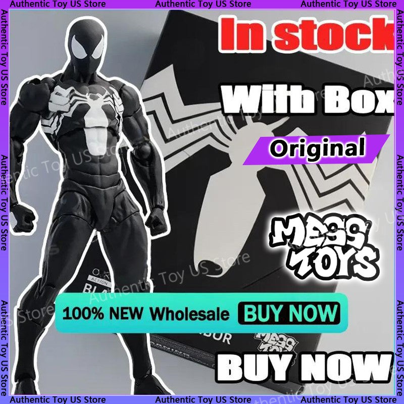 Original Mess Toys Spider Figure Black Suit Neighbor Symbiote Scarlet Spider Kaine Parker Black Red Spider Action Figure Toys