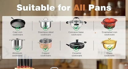 Karinear Ceramic Hob 2 Zones, 3200W Plug in Electric Hob with Safety Lock, Knobs&Touch Control, 56cm Coutertop Freestanding 240V