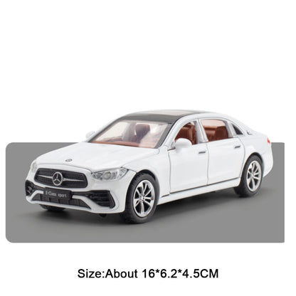 1:32 C260L E300L Carro de Brinquedo em Miniatura de Liga Fundida, 6 Portas Abertas, Luz e Som, Fricção, Pneus de Borracha, Veículo para Crianças de Presente