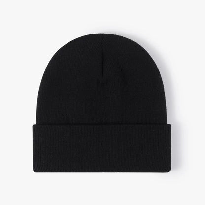 Customized Printed Logo Winter Knitted Keep Warm Cold Cap Unisex Solid Color Hip Hop Crochet Skull Beanie Hats