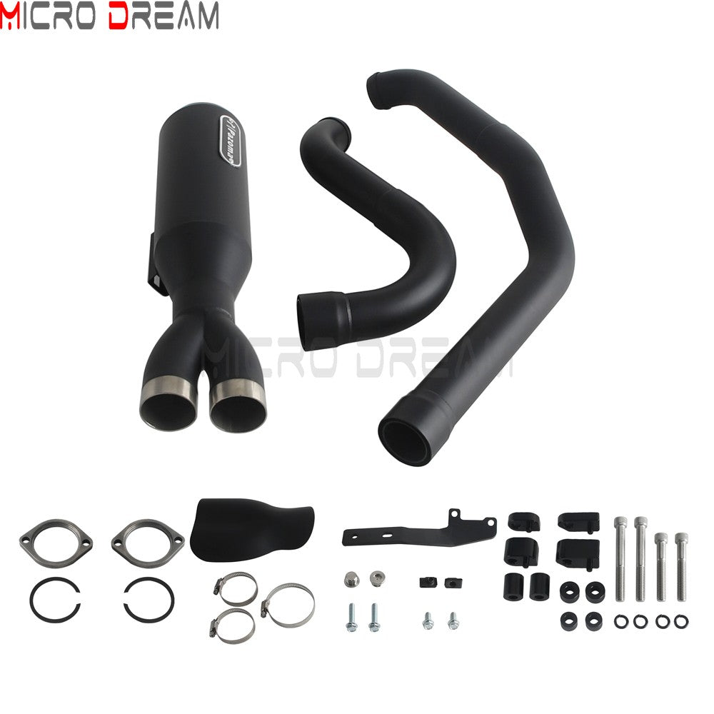 2 into 1 Motorcycle Engine System Pipe Slip on Exhaust Mufflers For Harley Street Glide ST FLHXST EFI FLHX Special FLHXS 2017-25
