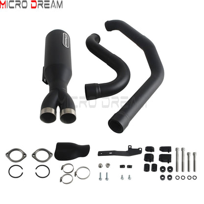 2 into 1 Motorcycle Engine System Pipe Slip on Exhaust Mufflers For Harley Street Glide ST FLHXST EFI FLHX Special FLHXS 2017-25