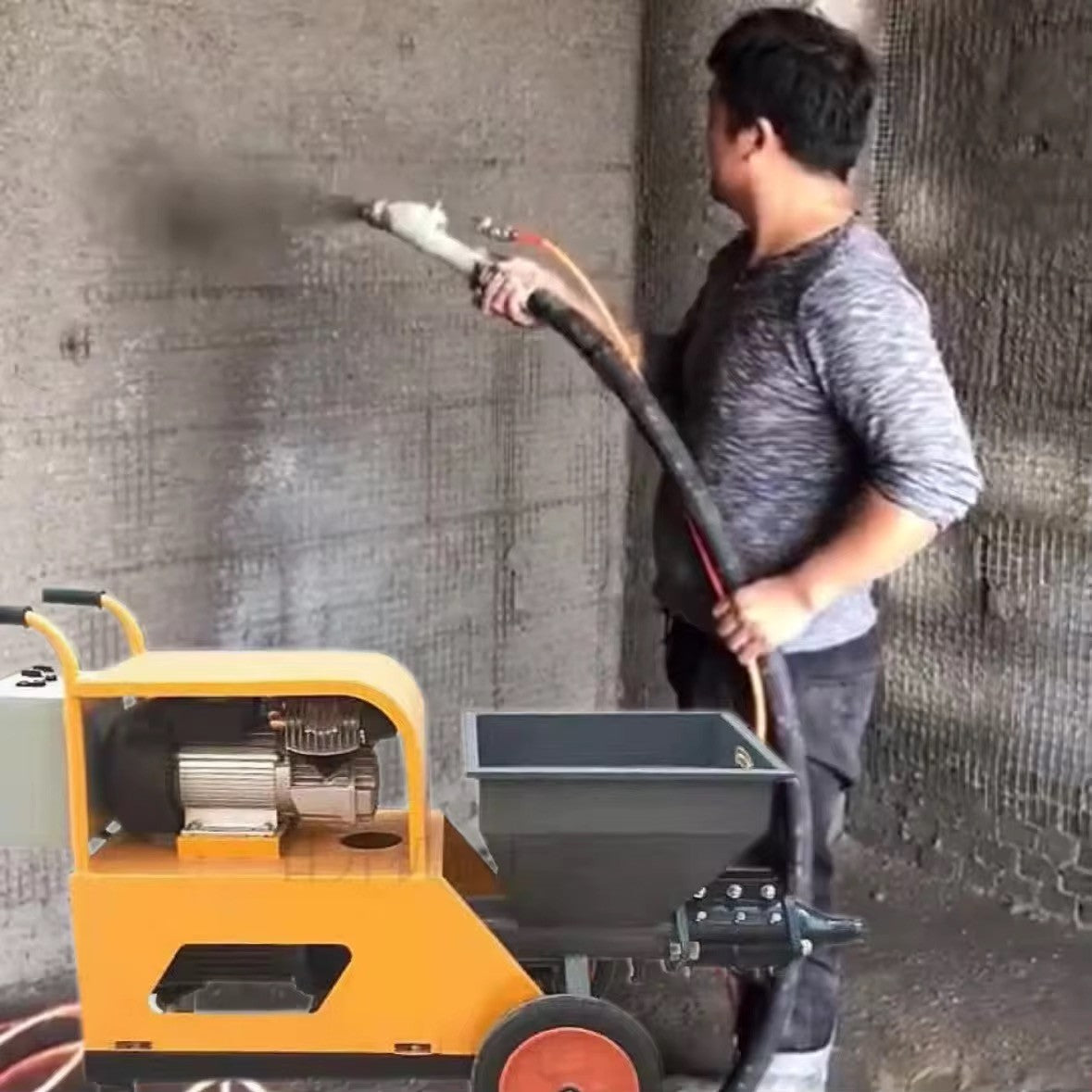 Máquina Versátil de Reboco e Pulverização de Alta Pressão para Bomba de Injeção de Argamassa de Cimento, Gesso, Massa Corrida