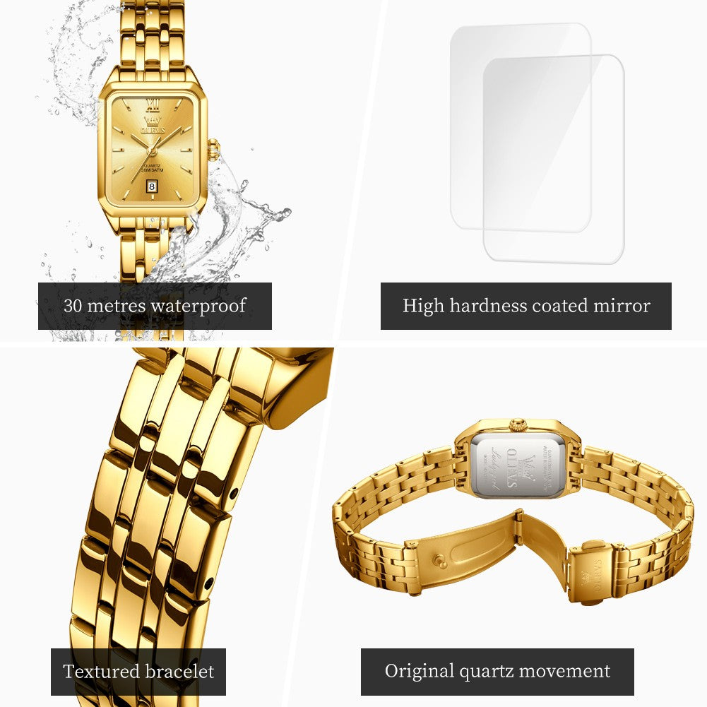 OLEVS 5616 Women Watch Luxury Brand Quartz Watch Classic Original Square Gold Women Watch Waterproof Luminous Watch Reloj Hombre