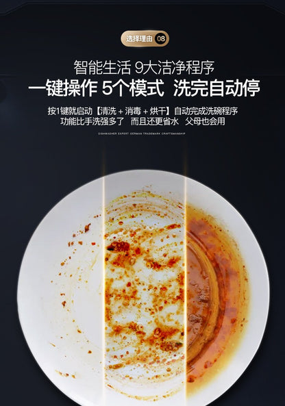dishwasher spraying up and down small household automatic desktop intelligent drying and disinfection