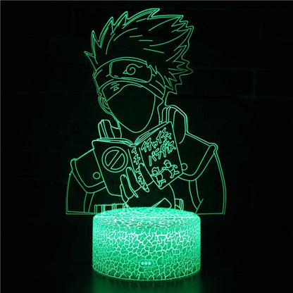 Anime Naruto Uzumaki LED Night Light Toys Akatsuki Kakashi Hatake Kid Bedroom Nightlight Itachi Uchiha 3D 7/16 colors Lamp Decor
